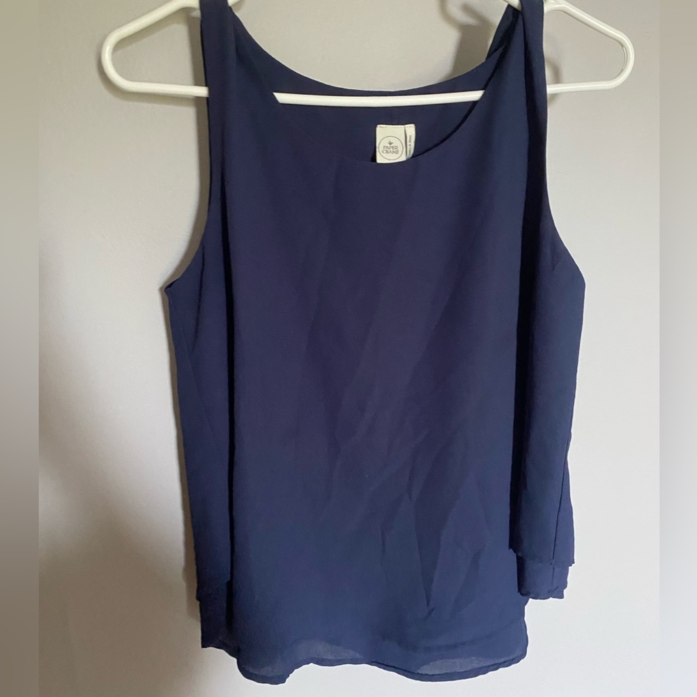Blue crepe tank